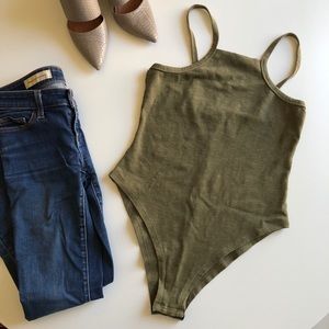 Square Neck Army Green Jane Bodysuit Onesie